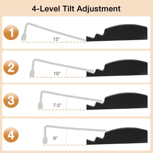 Acrylic Keyboard Stand w/Silicone Wrist Rest Adjustment, Ergonomic | 4-Level Height, Wrist Rest Set 16.9 x 5.7",Computer Keyboard Riser, for Easy Typing Office, Gaming, Home Desks, Clear & Black