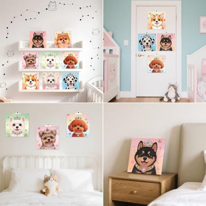 Gem Art Sticker Kit,Diamond Art Sticker Crafts for Kids Ages 4-12 | 8 Dog Themes, 1000+ Gems, no glue, no mess, Gemstone Sticker Arts and Crafts for Kids, Christmas Birthday Gift for Girls - color: Blue-Dog