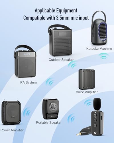 SHIDU Wireless Lavalier Microphone 2.4G with 3.5MM Plug for Voice Amplifier | UHF Mic Speaker System for Teaching, 480mAh Batteries USB-C Charging, for Speaking Tour Guides Fitness Instructor