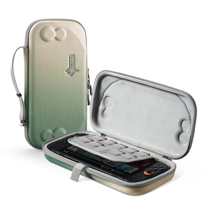 UYIYE Protective Carrying Case Compatible with Nintendo Switch 2 2025, Hard EVA Travel Case with Soft Lining, Anti-Shake Strap, Joystick Protection & 9 Game Card Slots for Switch 2 Console 7.9''-Sage - color: Sage gradient