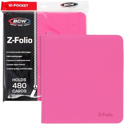 BCW 12 Pocket Z-Folio LX Game, Pink - color: Pink