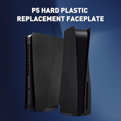 Face Plates Cover Skins Shell Panels for PS5 Disc Edition Console, Accessories for PlayStation 5 Protective Faceplates (Carbon Fiber Black) - color: Carbon Fiber Black