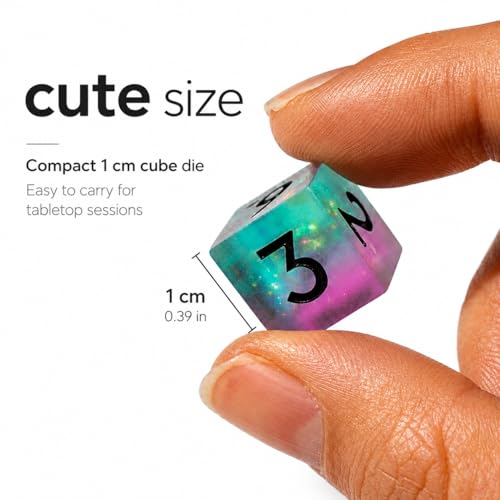 Mini DND Dice Set Tiny Dice 7Pcs Handmade Sharp Edge Accessories Dice for Dungeons and Dragons, Polyhedral Resin Dice - color: Mini--green Pink