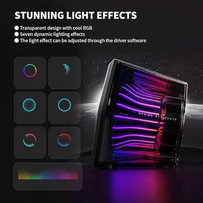 Edifier G2000 Pro 64W Desktop 2.0 Computer Gaming Speakers for PC Laptop Mac Woofer Bluetooth USB 3.5mm AUX Inputs RGB Lights Multimedia Speakers Black - color: Black