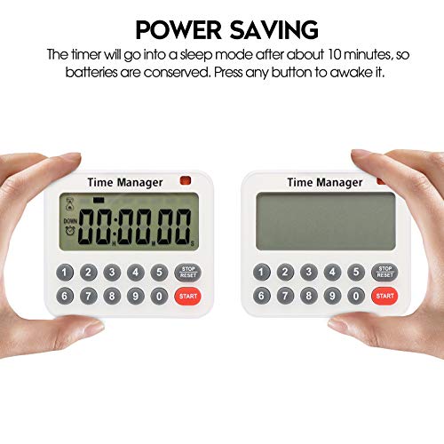 AIMILAR Magnetic Digital Kitchen Timer with Direct Numerical Keypad, Loud Alarm - 99Hr Countdown Count Up Timer for Cooking Baking Classroom, Batteries Included - color: Red-1