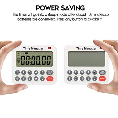 AIMILAR Magnetic Digital Kitchen Timer with Direct Numerical Keypad, Loud Alarm - 99Hr Countdown Count Up Timer for Cooking Baking Classroom, Batteries Included - color: Red-1