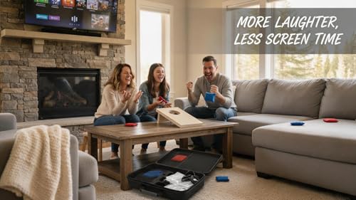 Cornhole Set, Cornhole Boards with 8 Bean Bags,Portable Game Set for Travel Home Office Recreation Tailgate