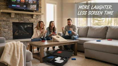 Cornhole Set, Cornhole Boards with 8 Bean Bags,Portable Game Set for Travel Home Office Recreation Tailgate