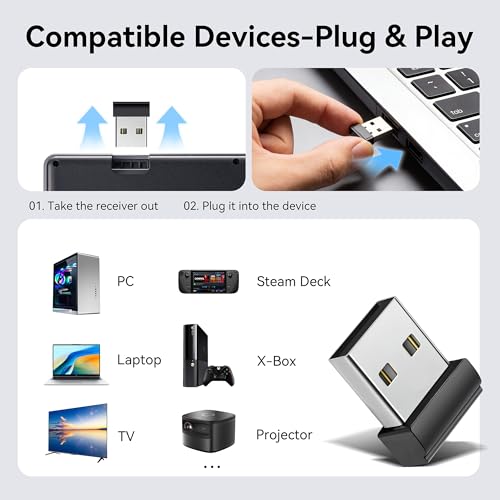 Mini Wireless Keyboard with Touchpad, Bluetooth 5.2 & 2.4G Dual Mode | 7-Color RGB Backlit, Rechargeable 1000mAh Battery, Aluminum Frame, Plug and Play, Perfect for Travel, Office, and Home - color: black