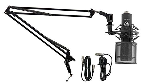 Rockville RCM PRO Gaming Recording Condenser Microphone with DMS40 Boom Arm | 48V Phantom Power, Cardioid, XLR/3.5mm Cables, 25mm Capsule, Shock Mount, Pop Filter, 40" Desk Clamp, Podcast, 2-items