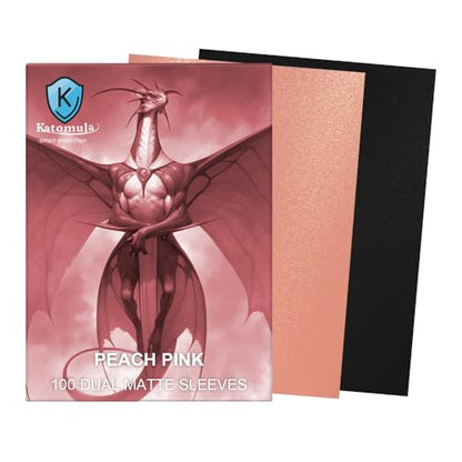 Peach Pink Dual Matte Card Sleeves, Katomula Card Sleeves for MTG, Standard Card Sleeve for MTG, PKM, Flesh & Blood - color: Peach Pink