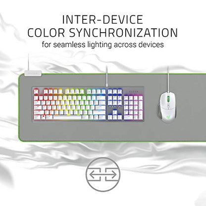 Razer Huntsman Mini 60% Gaming Keyboard + Goliathus Extended Chroma Bundle: Linear Optical Switches - Mercury White - color: Mercury White, size: Keyboard + Mousepad