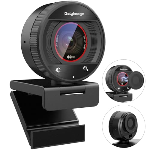 4K Webcam for PC Computer PDAF Autofocus with Built-in Microphone Windows | 1080P@60fps, Privacy Cover, Dual Noise Cancel Mics, 8X Digital Zoom, 78° FOV, Compatible Zoom Teams Twitch Google Meet