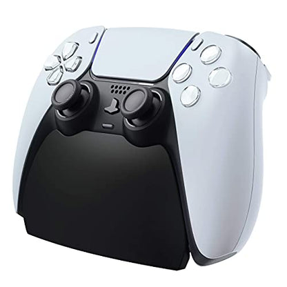 PlayVital Solid Black Controller Display Stand for ps5, Gamepad Accessories Desk Holder for ps5 Controller with Rubber Pads - color: Black