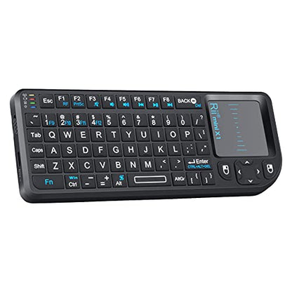 Rii 2.4G Mini Wireless Keyboard with Touchpad Mouse,Lightweight Portable Controller with USB Receiver Remote Control for Windows/ Mac/ Android/ PC/Tablets/ TV/Xbox/ PS3. X1-Black .