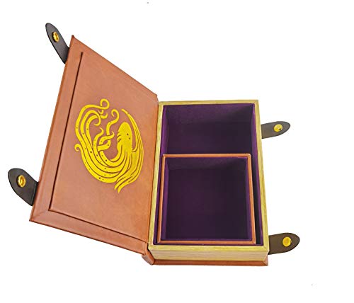 Fantasydice Book-Shaped Gold/Purple Cthulhu Tome Rolling Magic Book Tray for All Tabletop RPGs Like D&D, Call of Cthulhu, Shadowrun. - color: Gold / Purple