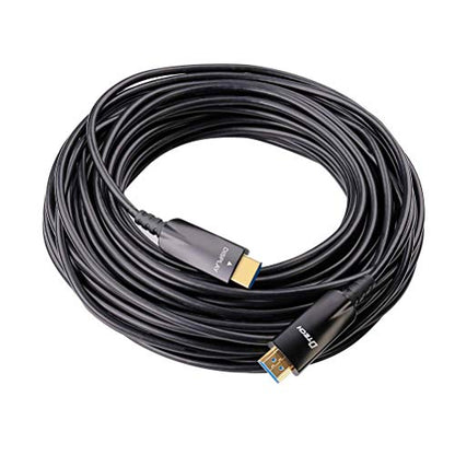 DTECH 75ft Fiber Optic HDMI Cable with 4K 30Hz and 1080p 60Hz HD Video 3D ARC HDCP CEC High Speed Supported Compatible with DVD Player Computer Monitor Gaming Console TV (75 Feet, Black) - size: 75ft