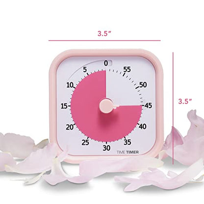 TIME TIMER MOD – 60-Minute Visual Timer, Homeschool Supplies Study Tool, Timer for Office and Meetings with Silent Operation (Peony Pink) - color: Peony Pink, style: Timer