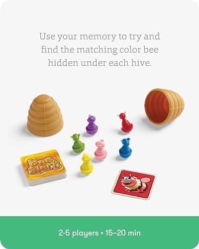 SimplyFun Bee Alert - A Matching Game for Kids That Tests Your Memory and Patience While Learning How to Take Turns - Educational Learning Game - 2 to 5 Players - for Kids Ages 5 & Up - style: Bee Alert