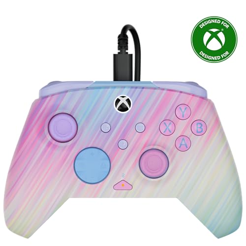 Turtle Beach Rematch Advanced Wired Gaming Controller for Xbox & PC | Xbox Series X|S, Xbox One, PC, 2 Remappable Buttons, Hall-Effect Triggers, Audio Controls, Glows-in-the-Dark, Cotton Candy - color: Cotton Candy