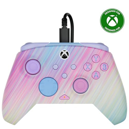 Turtle Beach Rematch Advanced Wired Gaming Controller for Xbox & PC | Xbox Series X|S, Xbox One, PC, 2 Remappable Buttons, Hall-Effect Triggers, Audio Controls, Glows-in-the-Dark, Cotton Candy - color: Cotton Candy