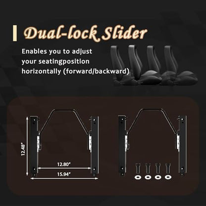2 Pcs Adjustable Universal Racing Seats with Double Sliders, Reclinable Bucket Seats, 1 Pair of Sport Seats for Vehicles (OBS SUEDE BLACK) - color: OBS SUEDE BLACK