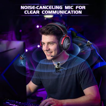Acer 2.4GHz Wireless Gaming Headsets for PS5, PS4, PC, Switch, Tri-Mode Bluetooth Gaming Headset with Mic, Stereo Sound, 40+Hr Battery, 50mm Drivers - Black