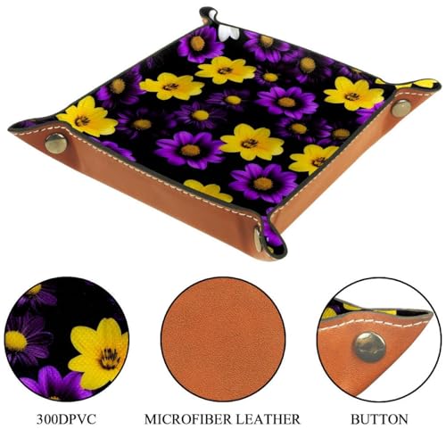 Pansies Flower Dice Tray Dice Rolling Tray Folding Dice Holder for Dice Games, Like RPG, DND and Other Table Games - color: Multi 20