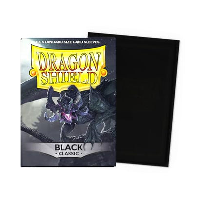 Dragon Shield | Standard Size Card Classic Sleeves | 100 CT - Smooth & Tough Premium TCG Sleeves - Compatible with Pokemon, Flesh & Blood, One Piece & Magic the Gathering | Black - color: Black