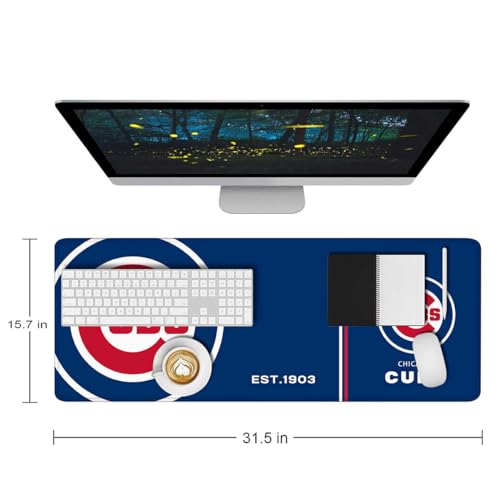 Baseball Mouse Pad Extended Large Gaming Desk Pad 31.5 x 11.8 Inch, XL Mousepad Topographic Mouse Pad with Anti-Slip Rubber Base for Chicago Home Office - color: M-chicago