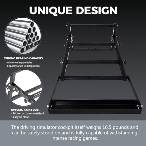 Hottoby Flight and Racing Wheel Stand Proprietary Accessories Fit for Chair Mount Fit for Logitech G27 G29 G920 G923, for Thrustmaster T248 T300RS GT, for PXN, for MOZA R5, Without Pedal