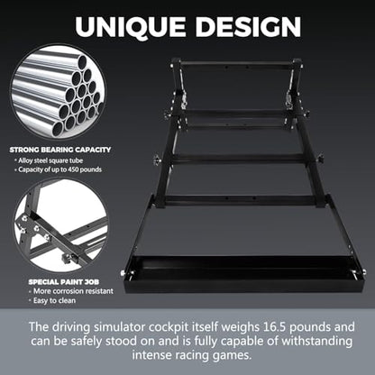 Hottoby Flight and Racing Wheel Stand Proprietary Accessories Fit for Chair Mount Fit for Logitech G27 G29 G920 G923, for Thrustmaster T248 T300RS GT, for PXN, for MOZA R5, Without Pedal