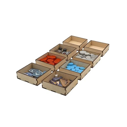 The Broken Token Dune Imperium Uprising Compatible Game Organizer - Wood Storage Box with Multiple Trays for Cards, Tokens & More - Wooden Game Organizer - style: Dune Imperium Uprising