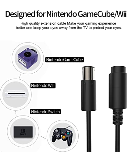 WiiGamecube Controller Extension Cable for Wii Gamecube GCN - 2pack/6.6ft