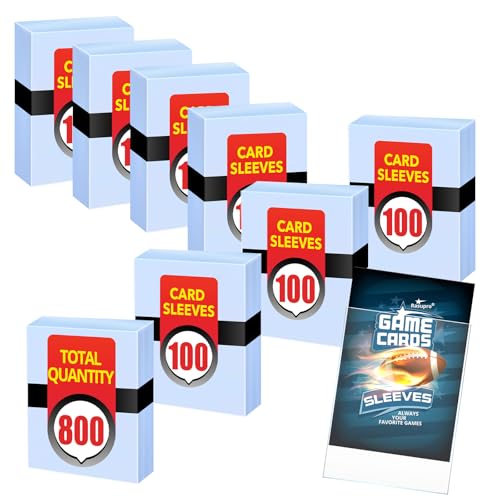 800 Counts Card Sleeves, Premium Clear Polypropylene (PP) Card Sleeves, Penny Trading Cards are Suitable for Standard Trading Cards, Gaming, Sports, Baseball, Soccer Cards