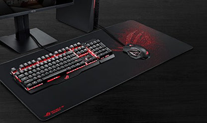 ASUS ROG Sheath Gaming Mouse Pad – 35.4” x 17.3", Extra-Large Surface, Pixel-Precise Tracking, Anti-Fray Stitched Edges, Non-Slip Base - Black/Red