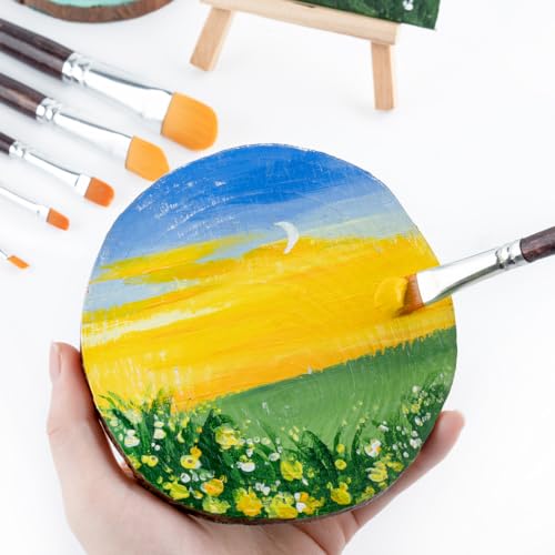 Transon 7pcs Artist Filbert Paintbrush Set for Acrylic Watercolor Gouache Oil and Body Painting - style: Filbert