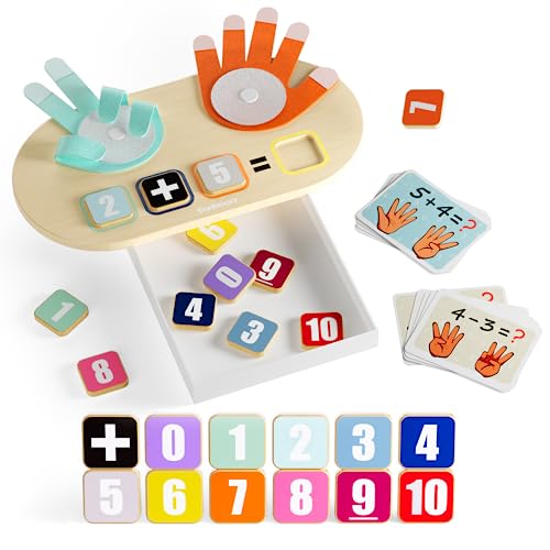 TOP BRIGHT Educational Learning Number Toy for Toddler - Finger Counting Math Toys, Homeschool Supplies for Math Manipulates, Number Counting Blocks for Kids, Montessori Toy for 3 Year Old | Homeschool Supplies for Math Manipulates, Number Counting Blocks