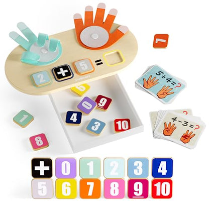 TOP BRIGHT Educational Learning Number Toy for Toddler - Finger Counting Math Toys, Homeschool Supplies for Math Manipulates, Number Counting Blocks for Kids, Montessori Toy for 3 Year Old | Homeschool Supplies for Math Manipulates, Number Counting Blocks