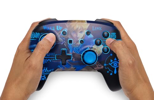 PowerA Enhanced Wireless Controller for Nintendo Switch with Lumectra - Wake Up Link, Gamepad, Game Controller, Bluetooth Controller, Rechargeable - style: Wake Up Link