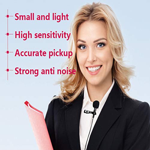 USB Microphone Lavalier Lapel Clip on Mic with 6.56ft Cable for Laptop, Computer, PC, Streaming Conferencing,Interviews, Online Singing, Skype, MSN, Audio Video Recording