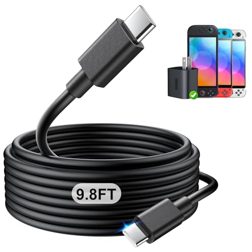 KOVA (9.8FT) Switch 2 Charging Cable - for Switch 2 AC Power Adapter, 60W Switch2 Charger Power Cord Extra Long, Support 4K TV Dock Mode [𝐀𝐂 𝐀𝐝𝐚𝐩𝐭𝐞𝐫 𝐂𝐨𝐫𝐝 𝐑𝐞𝐩𝐥𝐚𝐜𝐞𝐦𝐞𝐧𝐭]