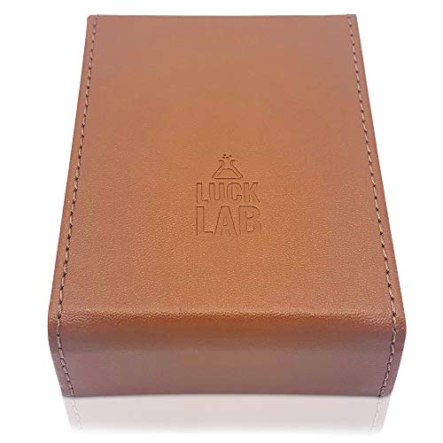 Single Deck Leather Playing Card Case/Holder - Fits Poker and Bridge size cards (Brown) - color: Brown