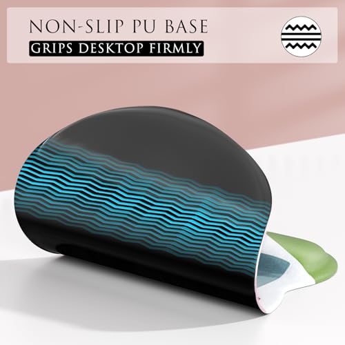 MROCO Ergonomic Mouse Pad with Gel Wrist Rest, 9.4 x 8.1 in, Pastel Petals | Ergonomic Shape Design, Multiple Pattern Options, Gel Wrist Comfort, Smooth Lycra Surface, Non-Slip PU Base - color: Pastel Petals
