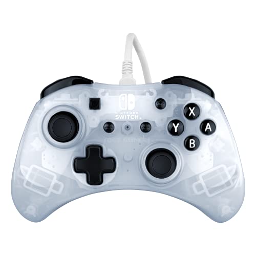 PDP Rock Candy Enhanced Wired Nintendo Switch Pro Controller, Switch Lite/OLED Compatible, Compact Durable Ergonomic Non-Slip Joystick (Frost White) - color: Frost White