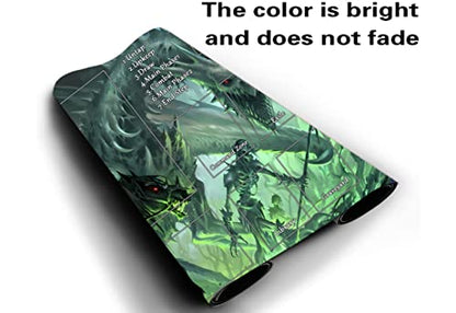 MTG Playmat, Game Play Mat for MTG TCG 24 x 14 inches Trading Card Inked Game Playmats with Storage Bag Smooth Rubber Surface Battle - color: Zombie Dragon With Zones4