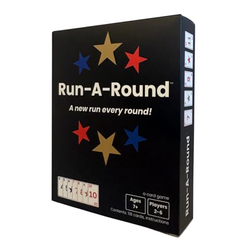 Run-A-Round Card Game, Family Card Game for Kids & Adults, 10 Fun Rounds - Add One Card Each Round, No Player Elimination, Ages 7+, 2-6 Players, 30+ Minutes