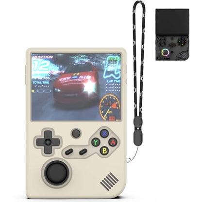 Silicone Case for RG40XXV Handheld Game Console with Lanyard | Anti-Scratch Washable Soft Silicone Protective Cover for Anbernic RG 40XXV Accessories - color: Offwhite