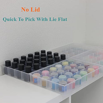 2 Pack Fixed 24 Grids Clear Plastic Organizer Sorting Tray and Transparent Storage Divider Box Container Case for Hardware, Craft, Sewing Kit,Office Supplies, Small Parts - size: Fixed 24 Grids