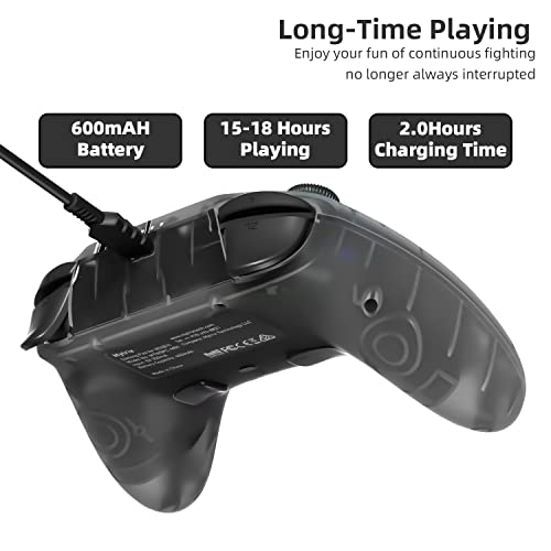 Mytrix Black Wireless Switch Controller for Nintendo Switch/OLED/Lite Steam Deck, Pro Controller with Hall Effect Joystick, Turbo, Motion, Vibration, Headphone Jack and Dynamic Joystick RGB Lighting, Zero-Kirin - color: Black